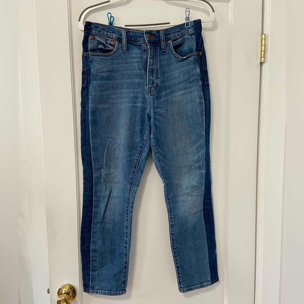 Madewell High Rise Slim Boyjean: Two Tone Tuxedo